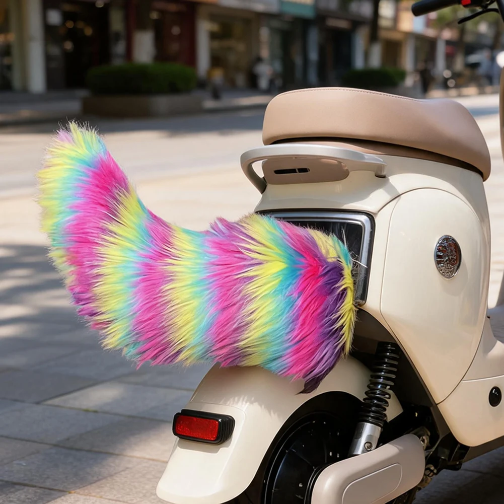 

Remote Control Electric Bike Wagging Plush Tail Rechargeable 3 Modes Fluffy Tail Ornament With Voice & Vibration For Motorcycle