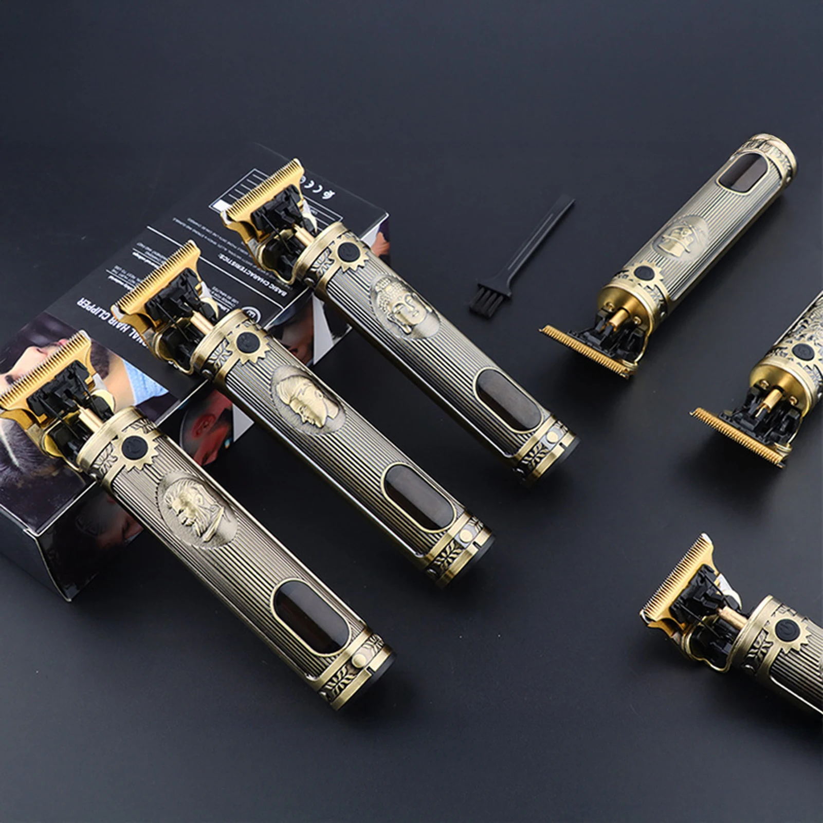 

HIENA Vintage Hair Clipper Set Retro Relief Design Carving Hair Trimmer For Men Professional Cordless Electric Hair Clippers T9