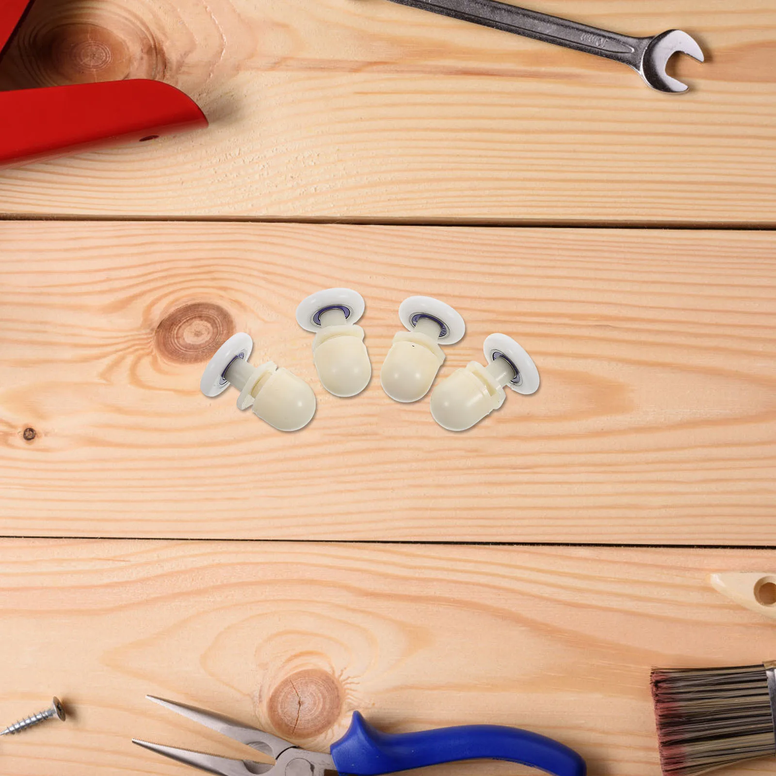 

8pcs Sliding Shower Replacement Parts Glass Door Pulleys Single Wheel Rollers Nylon Smooth Slide Durable Bathroom Hardware Track