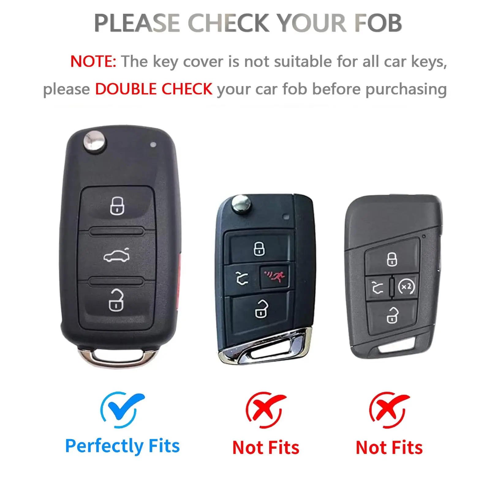 OFFCURVE for Volkswagen Key Fob Cover Soft TPU Full Protector Key Fob Case Cover for VW Jetta Golf Polo Passat MK8 Tiguan Beetle