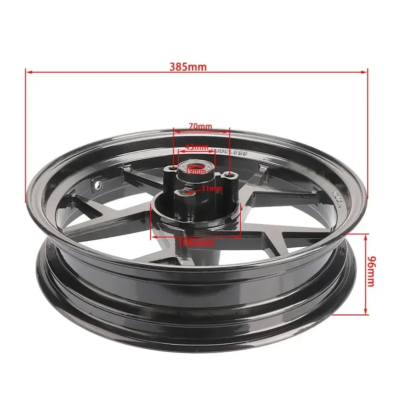 

Алюминиевая ступица колеса 3,0x14 для мотоцикла, модифицированный электромобиль, 14-дюймовая ступица колеса, алюминиевое колесо