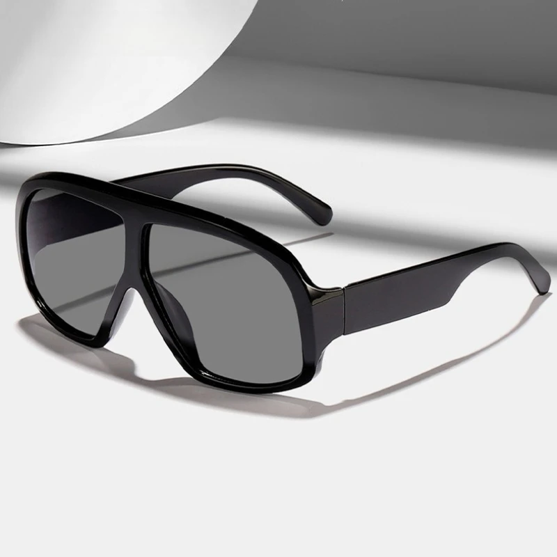Oversized Cat Eye Square Y2K Sunglasses for Women Striped Black Yellow Lenses Hip Hop Sun Glasses Men Punk Outdoor Party Eyewear