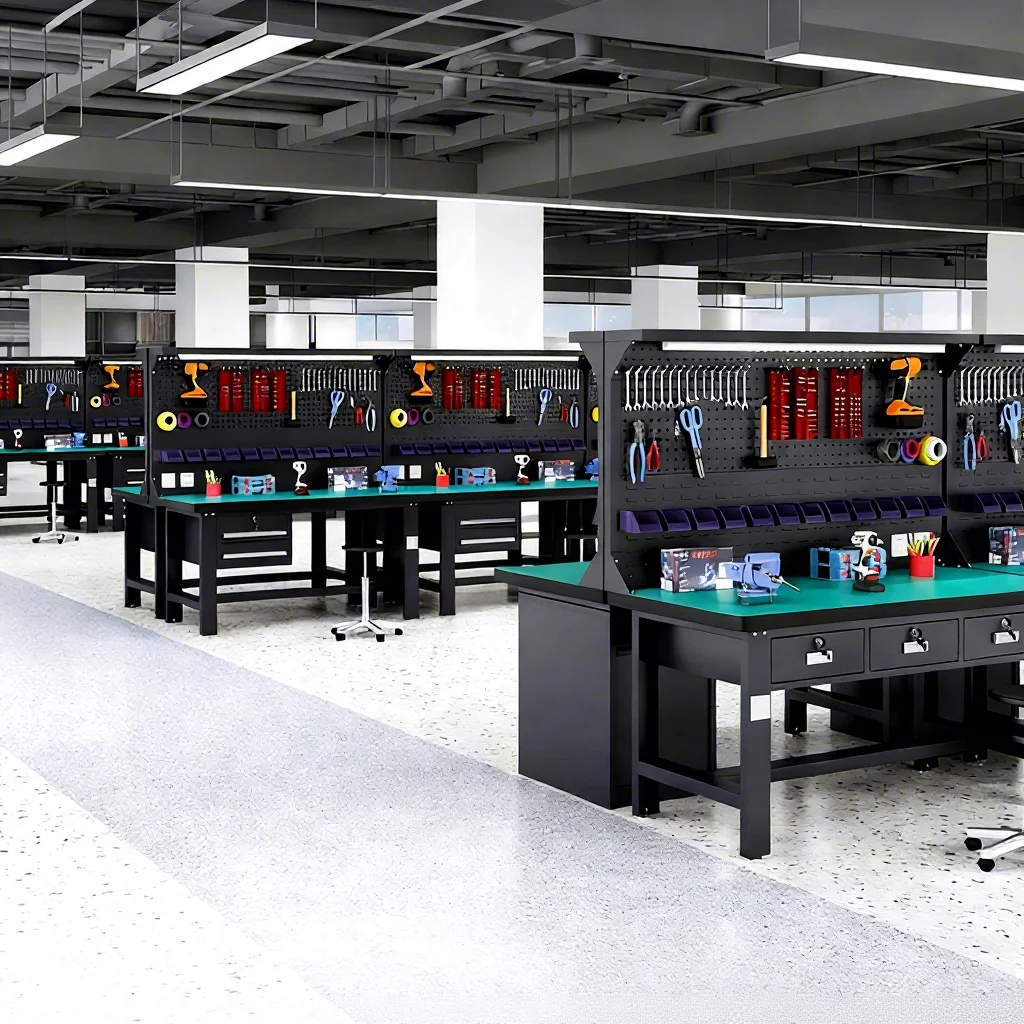 

Промышленный антистатический верстак из холоднокатаной стали из нержавеющей стали для гаража, сверхпрочный верстак с выдвижными ящиками, настраиваемые верстаки для мастерских