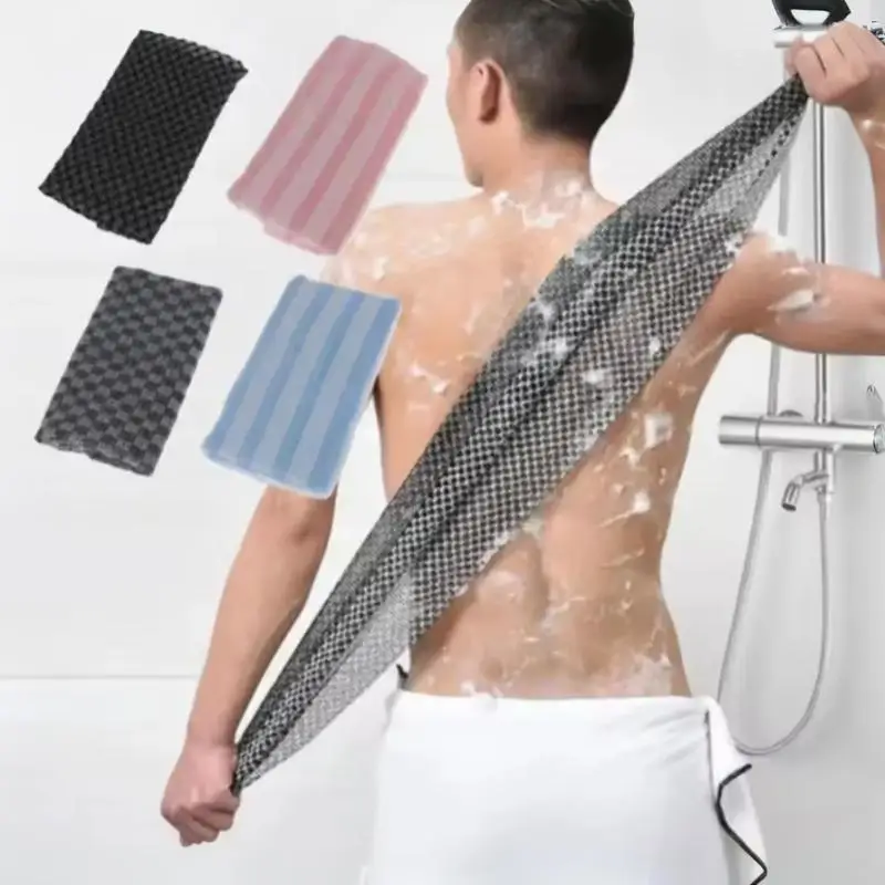 Exfoliating Back Rubbing Wash Cloth Nylon Towel Brush Body Scrub Shower Sponge Body Bathroom Accessories