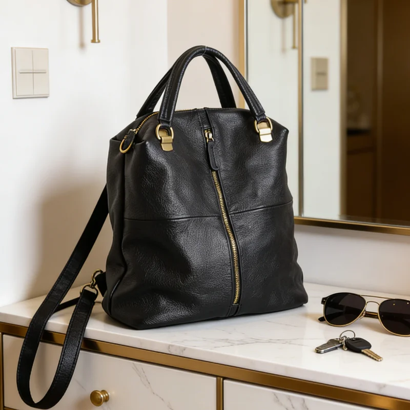 First layer cowhide leather backpack female 2025 new soft leather Korean version large capacity weekend holiday travel backpack