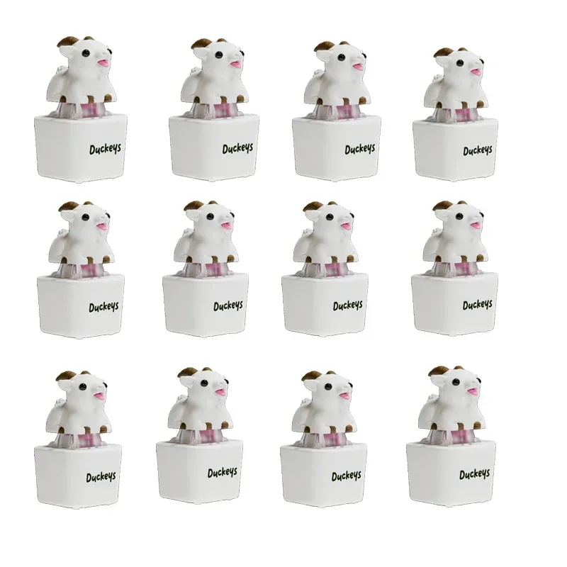 Baoaaaa Cute Lamb with Sound and LED Light Rechargeable Keychain Fun Goat Keyboard Knocker Relieves Stress