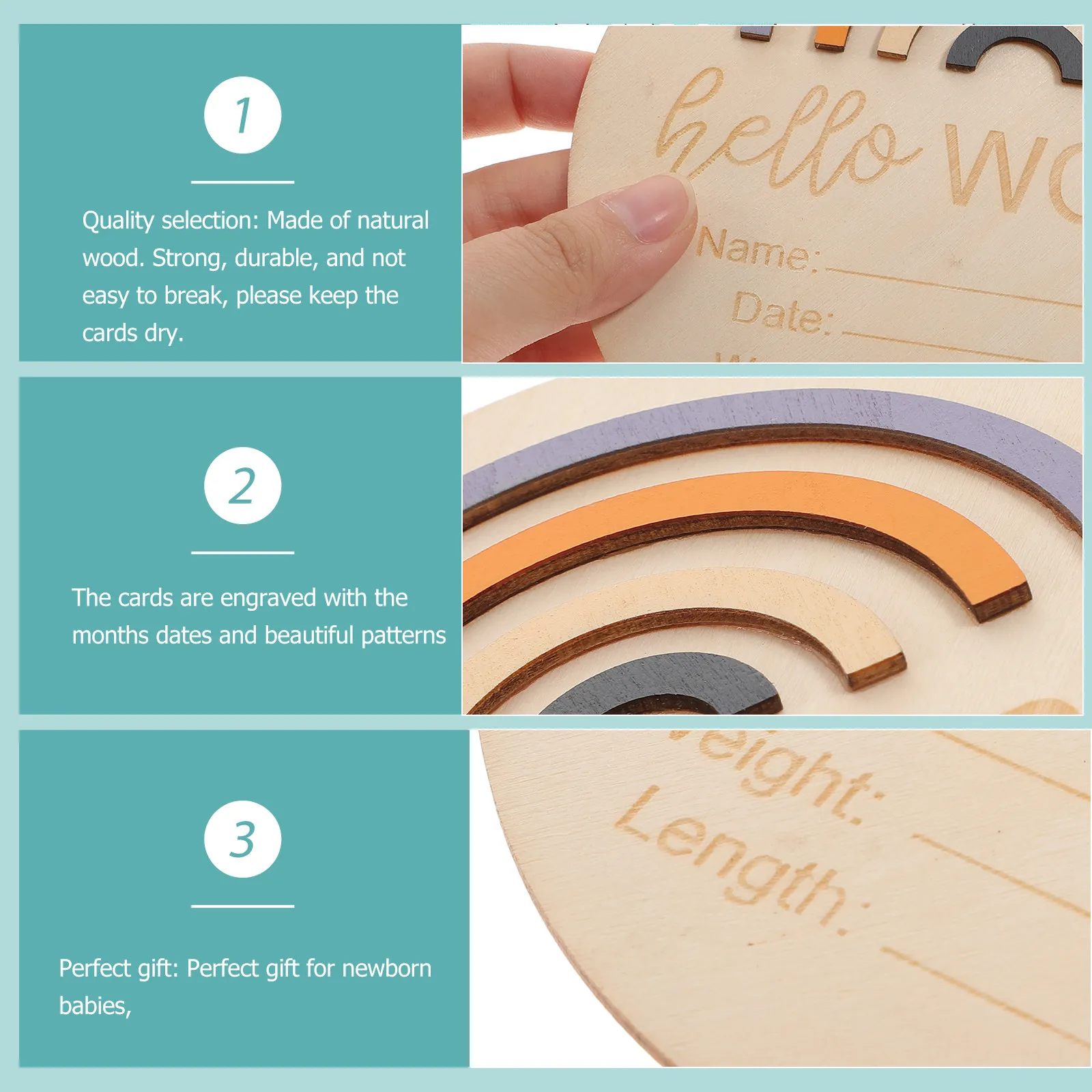 Premium Wooden Baby Months Signs Photo Props for Newborn Announcement Nursery Decoration Gender Shower