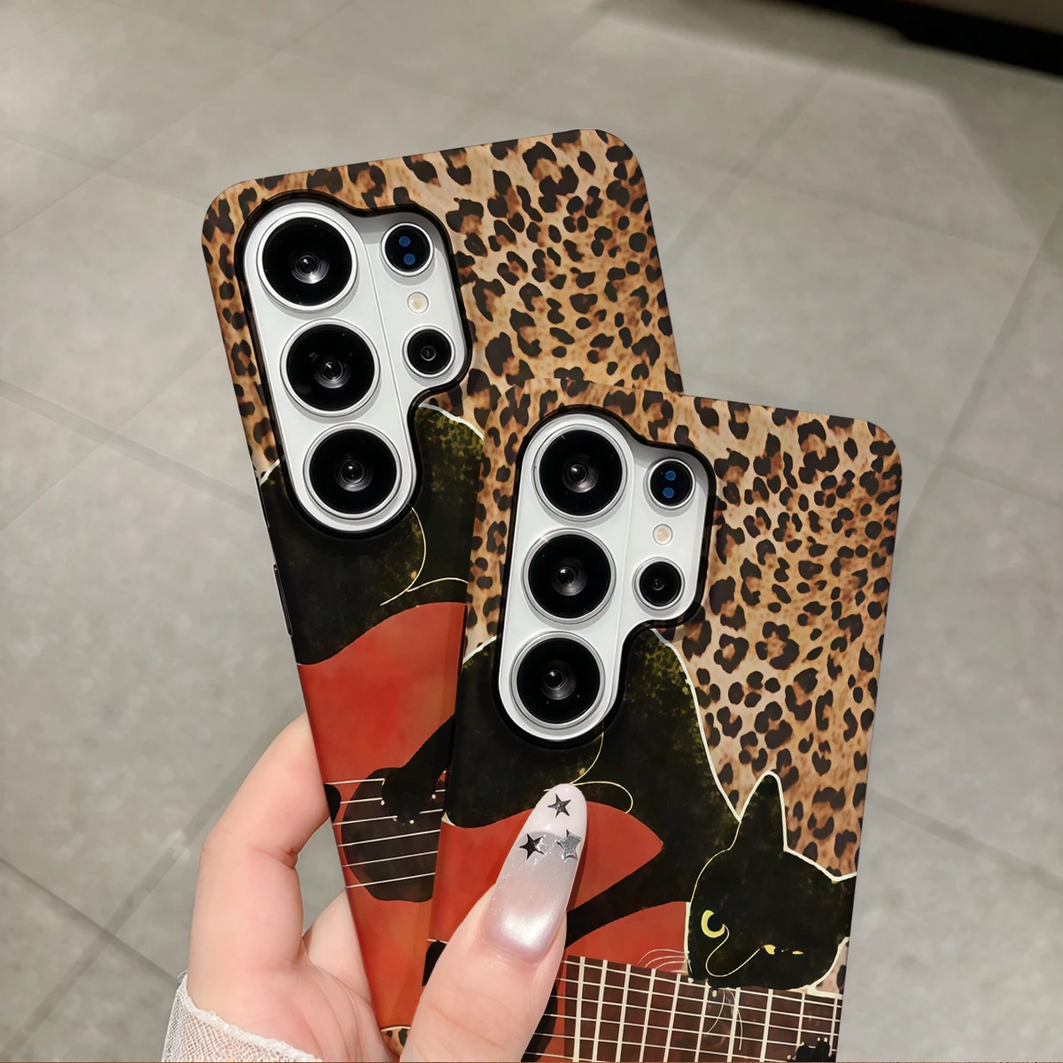 Cat & Guitar Phone Case For Samsung Galaxy S26 S25 Ultra S24 S23 Plus Hard Shock‑Absorption 2-in-1Protective Cover