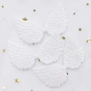 20 قطعة زينة جناح الملاك الأبيض 74 * 43 مللي متر مساحيق بريق أحادية الجانب بقع الجناح الجنية DIY الزينة ربطة عنق أفضل 8 زينة ملابس لامعة مبيعا - No8