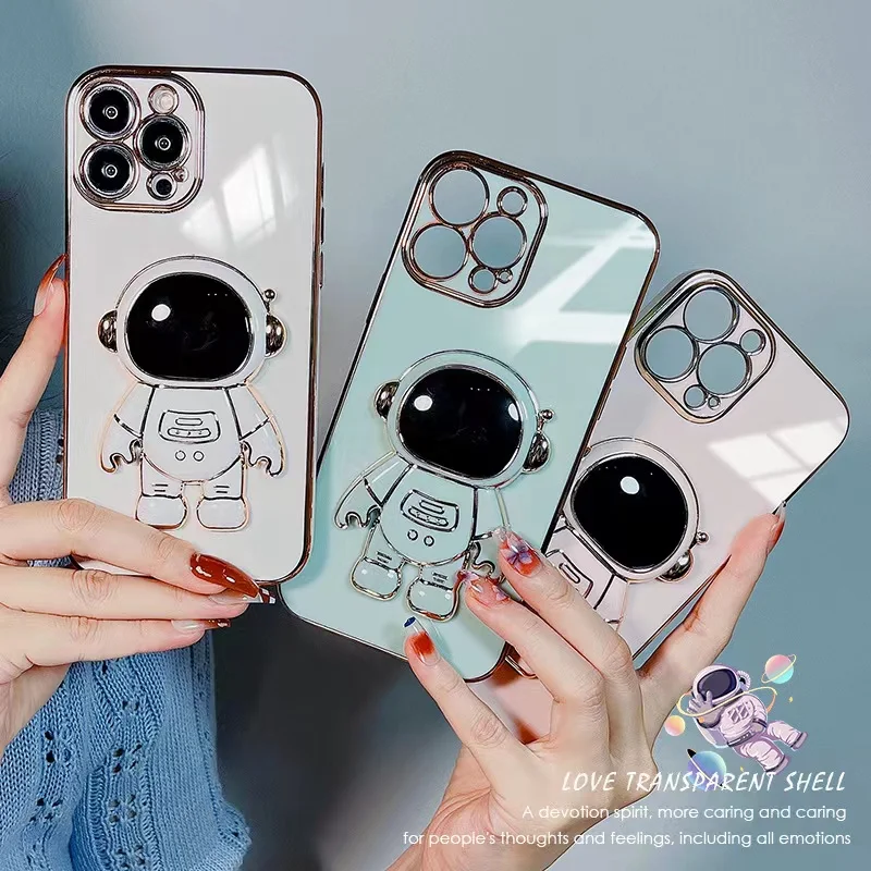 Stand Stereo Astronaut Anti Drop Phone Case Suitable for iPhone 6 6S 7 8 78 (plus) X XS XR XSMAX11 12 13 14 Series Case