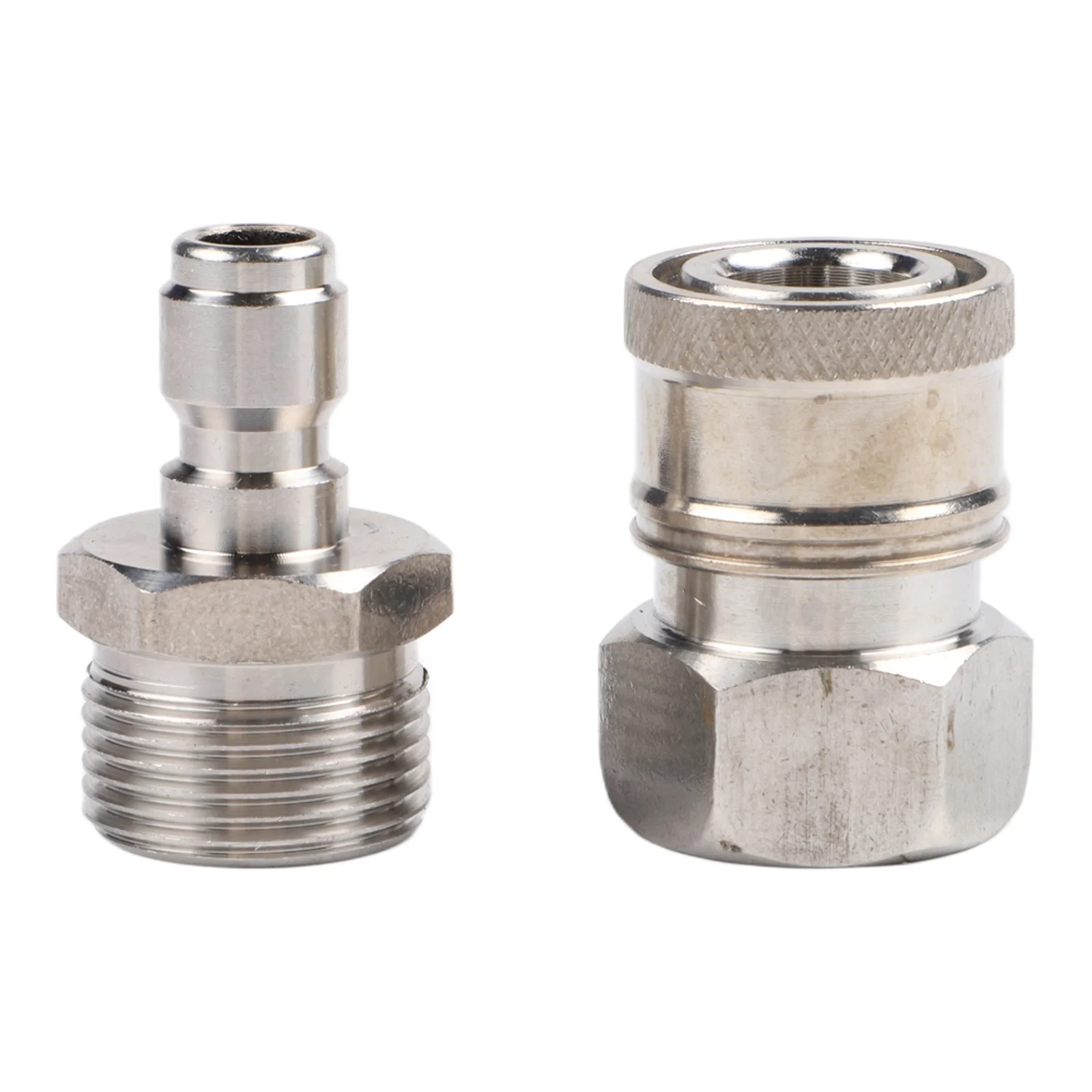 Quick Connect Pressure Washer Fitting Stainless Steel 22mm x 1.5mm Thread for Use with Standard Cleaning Machine Hose Systems