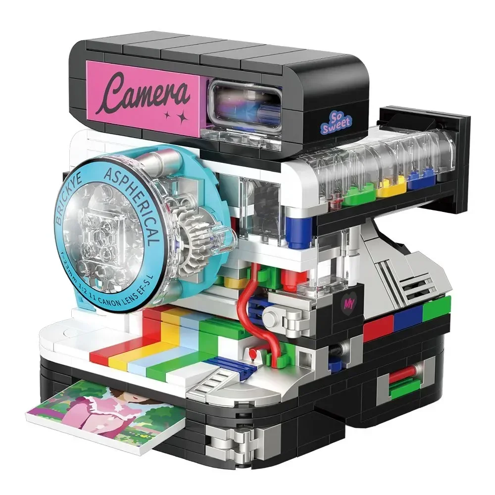 Create Your Own Camera Model，Fast Camera Model Mini Building Blocks Toys，Elegant Desktop Decor