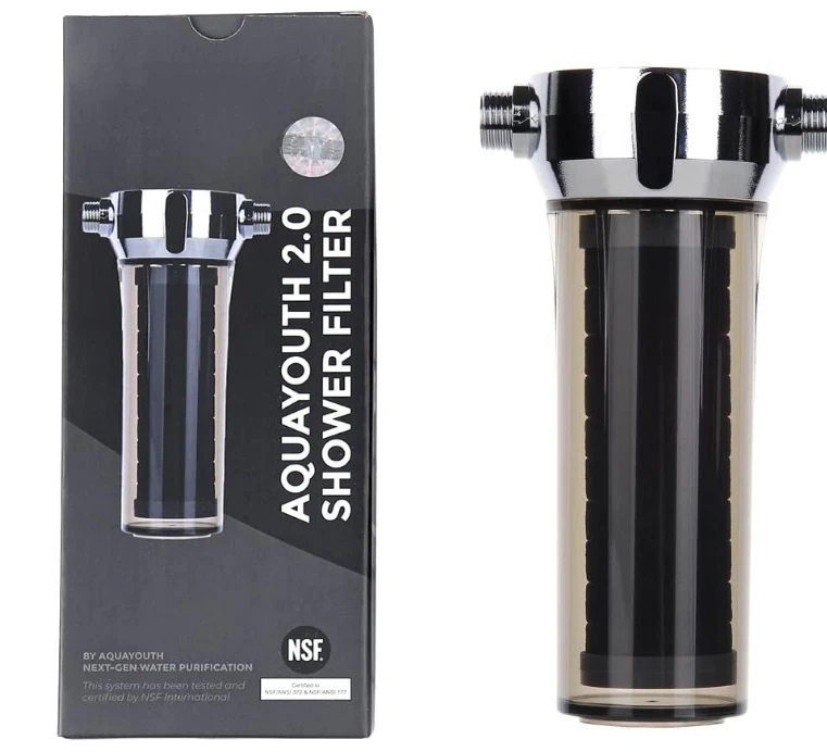 2.0 carbon shower head filtration system removes chlorine, heavy metals | ideal for dry skin/hair | NSF certified