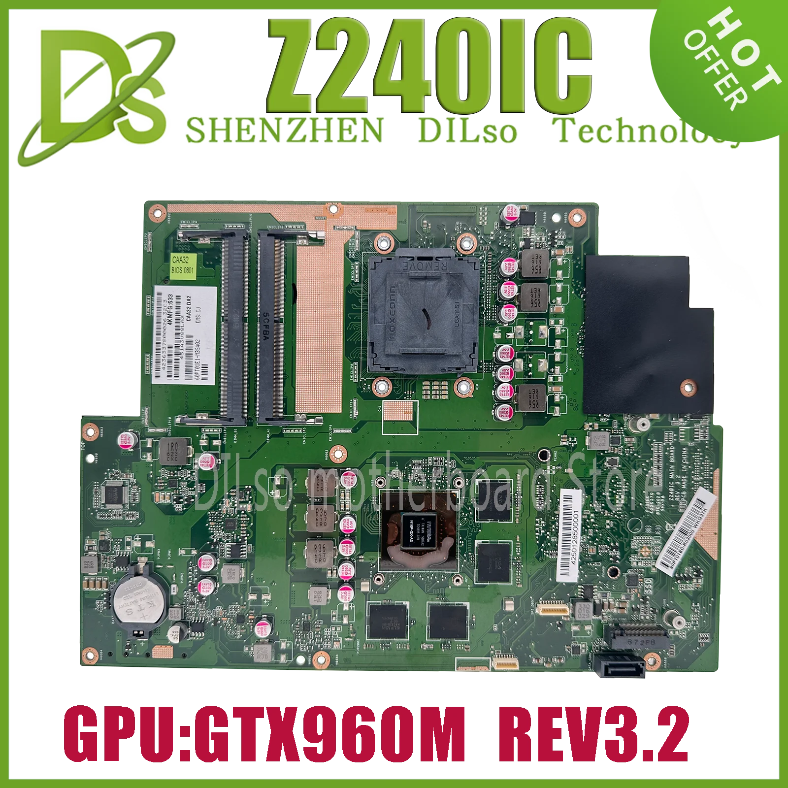 

KEFU Z240IC Mainboard For ASUS Zen AiO Pro Z240IC Z240I Z240ICG Z240ICGK Laptop Motherboard W/GTX960M GPU REV3.2 100% Working