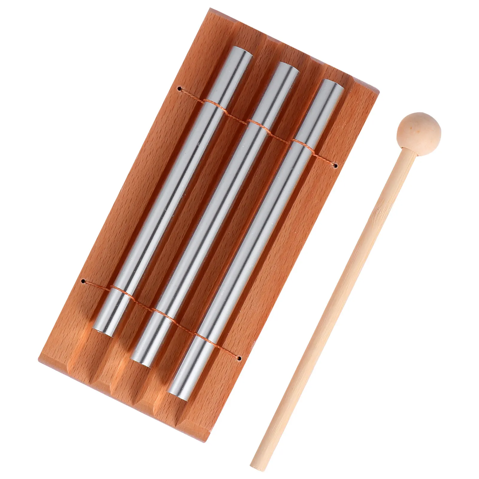 

3-tone Wind Chime Musical Percussion Meditation Instrument Educational Beige Tabletop Chimes Child