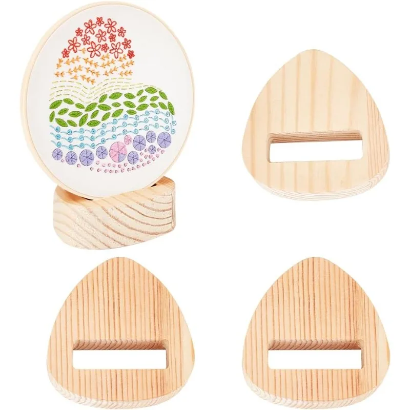 4Pcs Embroidery Hoop Display Stand Triangle Wood Embroidery Hoop Easels Embroidery Hoop Wooden Base Embroidery Hoop Holder