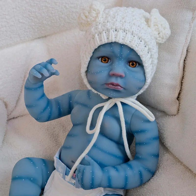 

NPK 19'' LOULOU AWAKE Full Vinyl Body in Avatar Newborn Finished Dolld Hair-painted Doll Children Gift Dolls