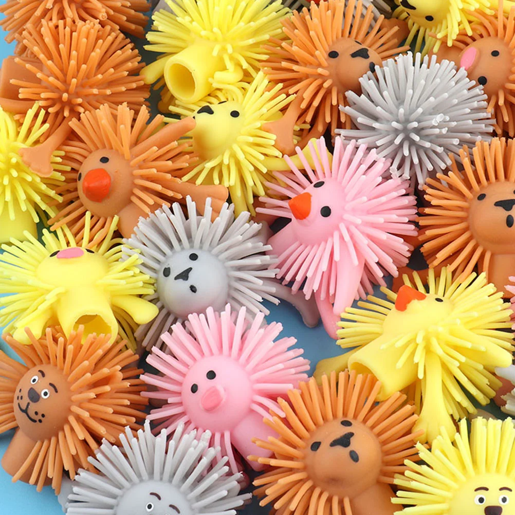 8 PCS Finger Children's Toys Hairy Flashing Air-Filled Animal Sensory Plastic Kids Puffer Balls