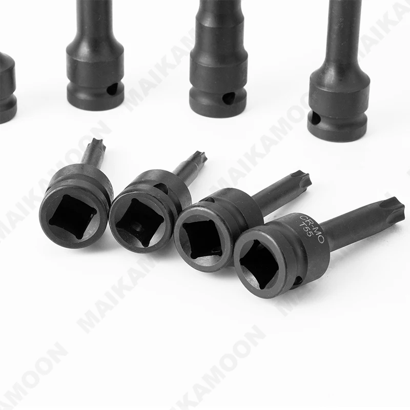 Imagem -05 - Drive Impact Torx Socket Bit Wrench Adaptador Pneumático T20-t80 Nut Batch Head Key Wrench Ferramentas Manuais Conjunto com Caixa para Reparação Automóvel