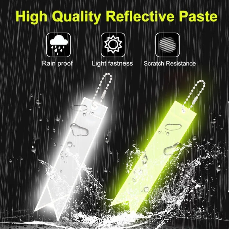 High Visibility Reflective Safety Tag For Bicycle Backpack School Bag Night Cycling Warning Strip Hanger Keyring Pendant Strap