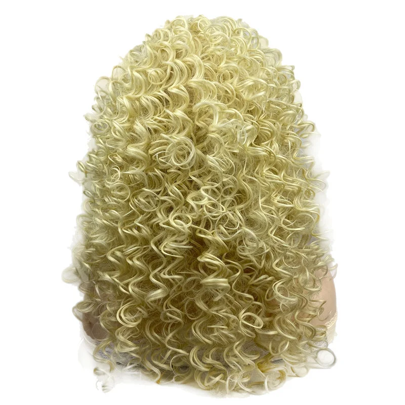 Vintage Gold Long Curly Ladies European Style Women Cosplay Wig