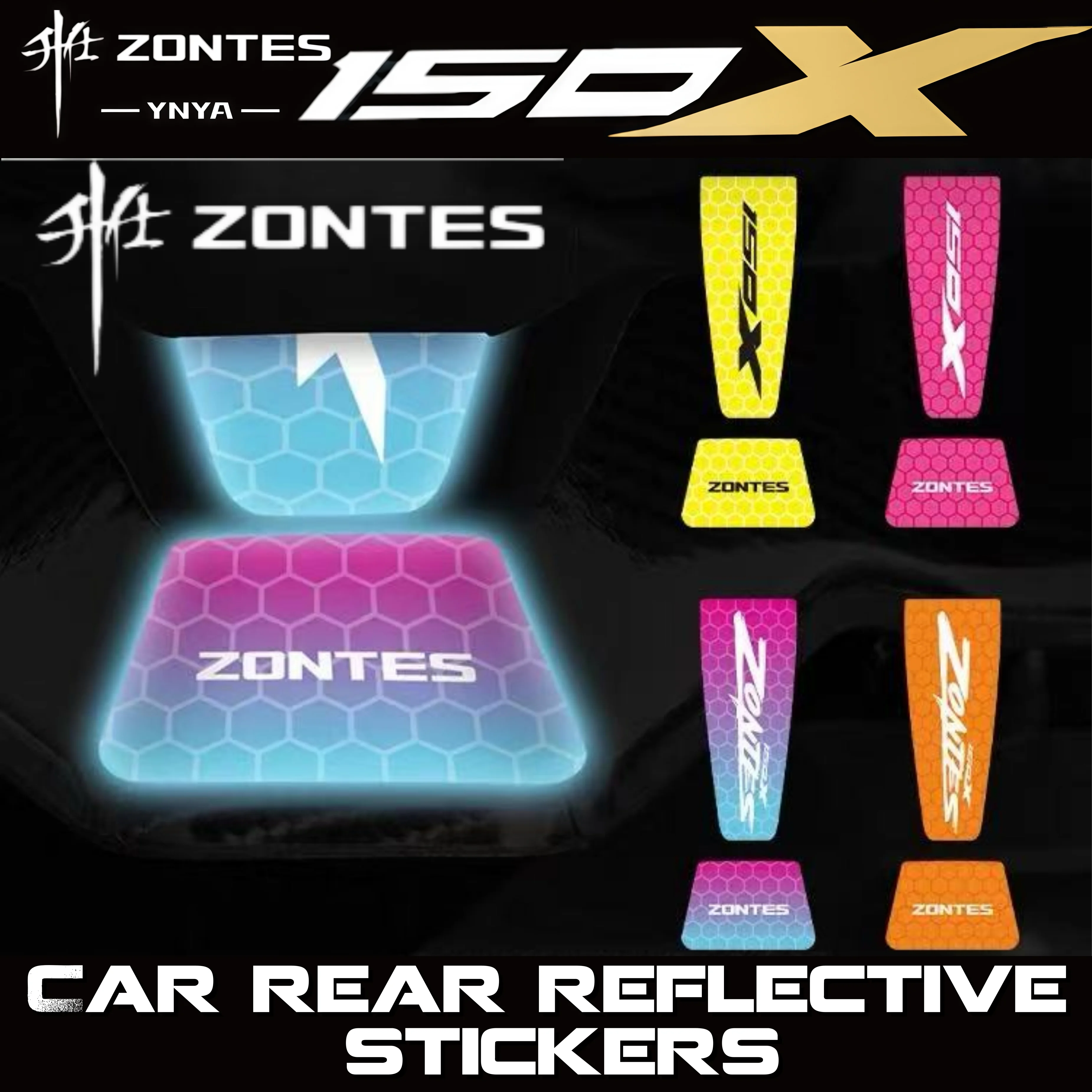 for-zontes-150x-リア反射ステッカー、装飾アクセサリー、安全警告フィルム、マッドガード改造用