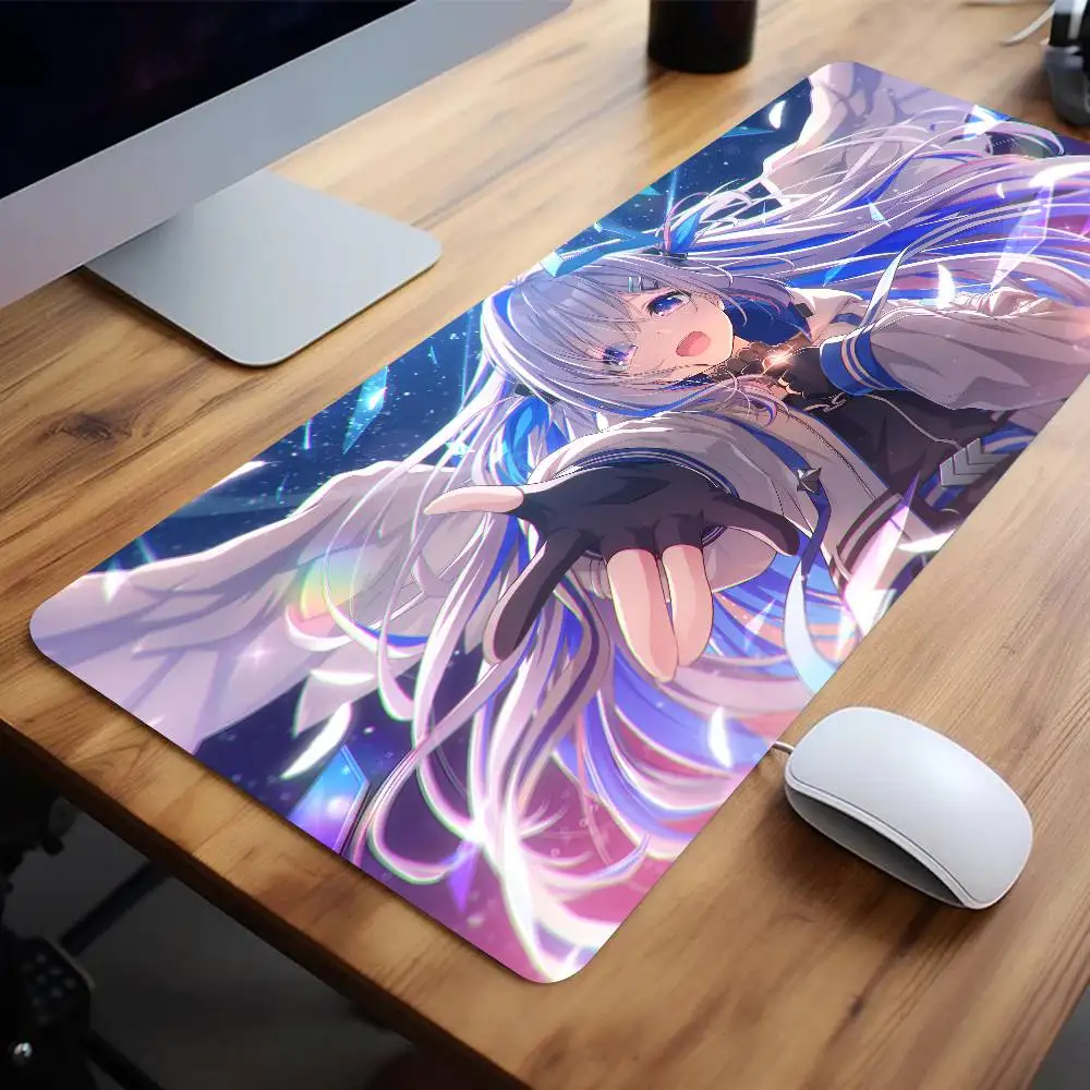 Anime Virtual Girl Amane Kanata Hololive Mousepad Large Keyboard Desk Mat Gaming Mouse Pad LockEdge Non-slip Mat