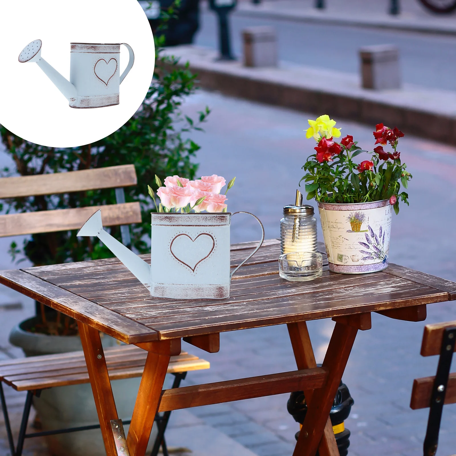 

European Flower Pot Vintage Home Decor Iron Watering Can Model Balcony Garden Indoor Plants Outdoor Milk Jug Rustic Atmosphere