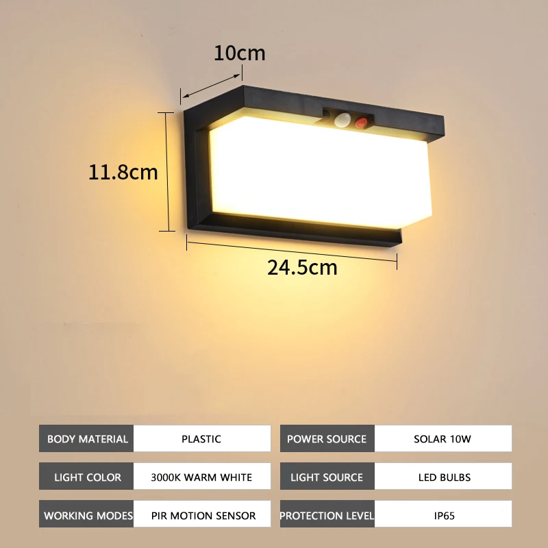 

Outdoor Motion Sensor Solar Light Rechargeable LED Solar Wall Lights Waterproof Emergency Street Garden Porch LED Lightin