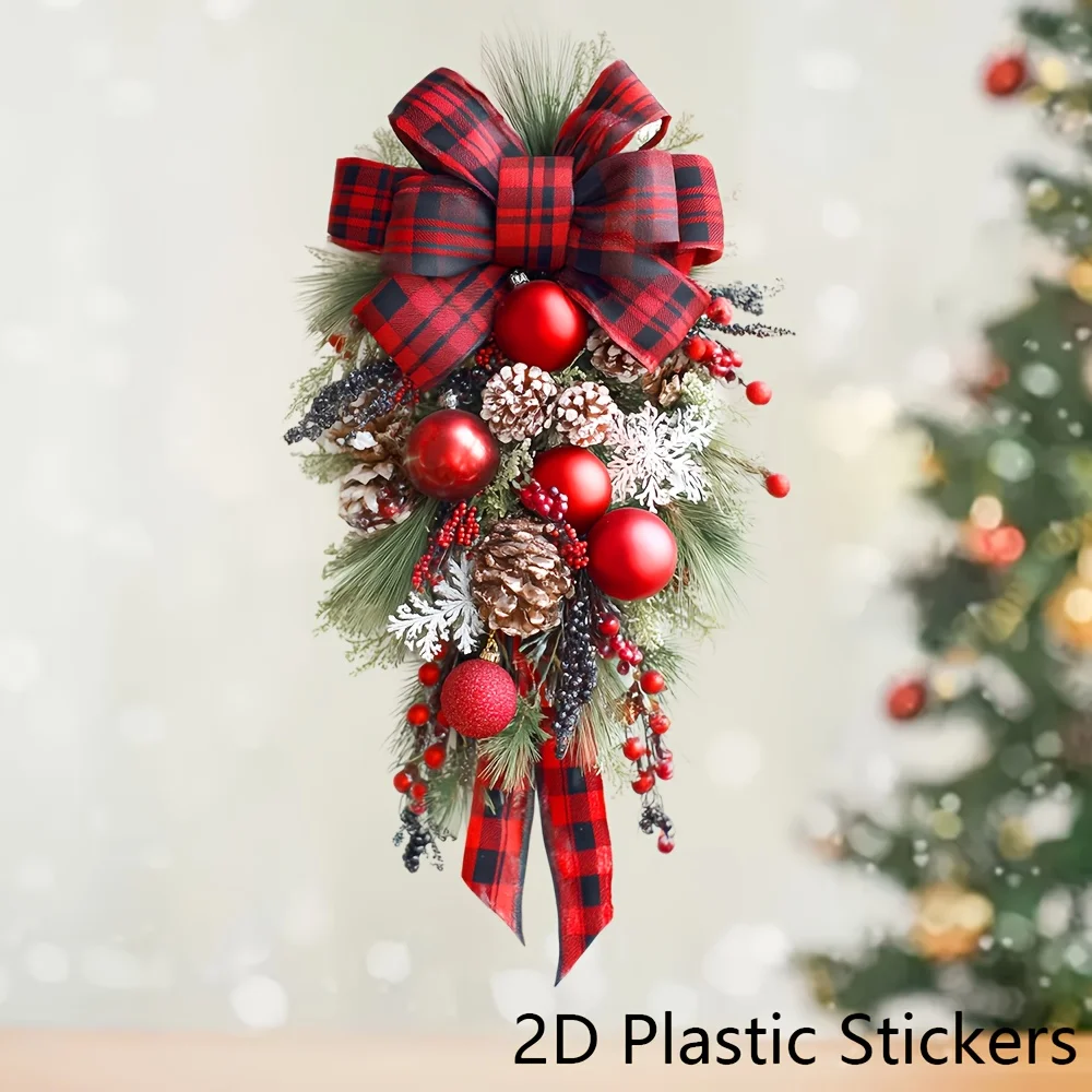 1PC Weihnachten Fenster Aufkleber Selbstklebende Wasserdicht für Schlafzimmer Wohnzimmer Badezimmer Party Tür Wand Toilette Hause Vinyl Aufkleber