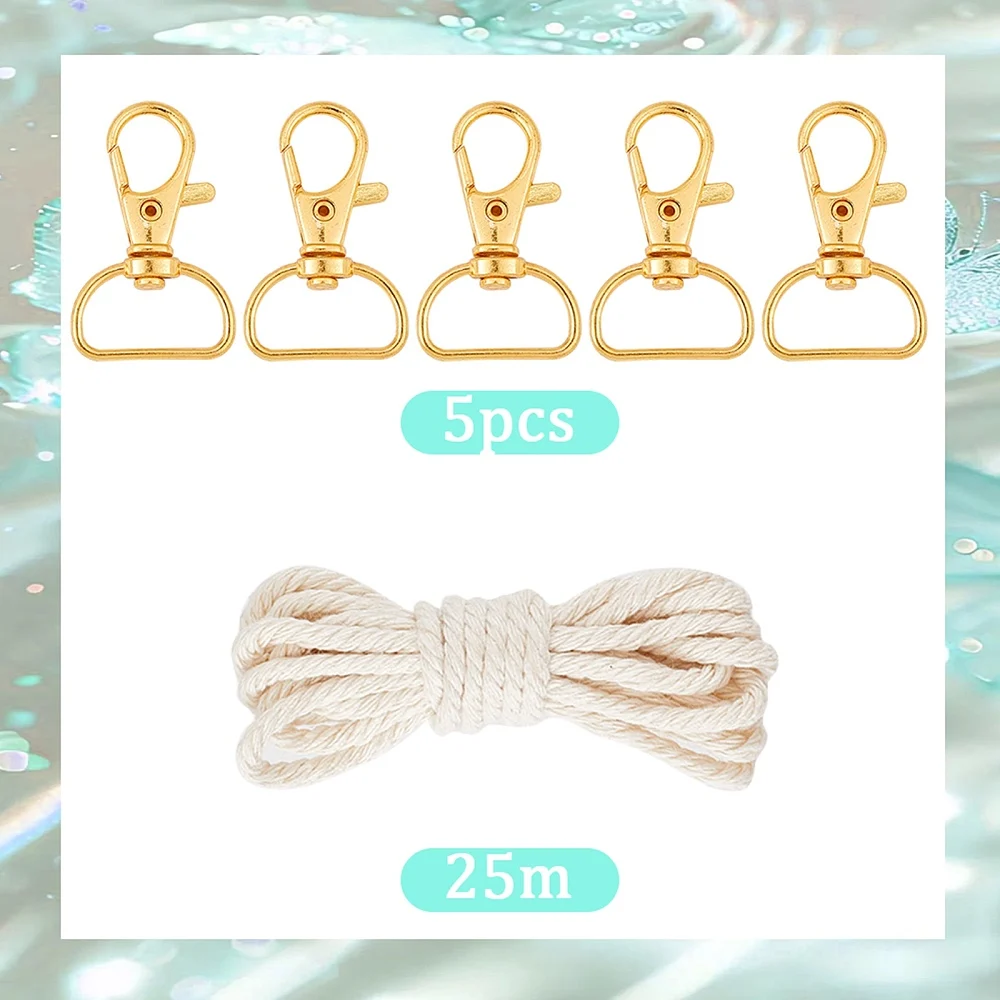 4 Sets Keychain Making Kit Macrame Keychain Kits Instruction Included Keychain Making Kit with Gold Key Ring Boho Style Macrame