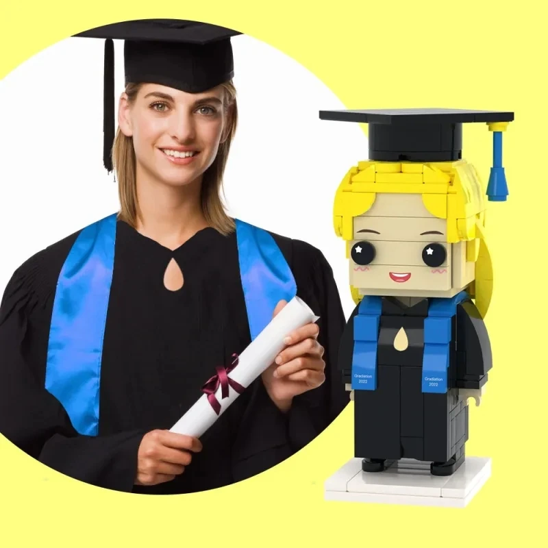 

Graduation Gift For Her Full Body Customizable 1 Person Custom Brick Figures My Custom Brickfigures Granules Photo Character