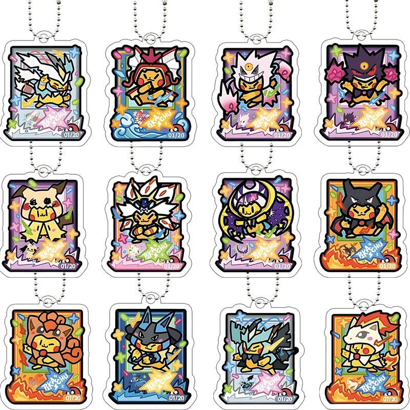 Mewtwo Lucario Mimikyu Pocket Monsters Acrylic Bag Pendant Keychain Anime Cartoon Decoration Periphery Accessories Birthday Gift