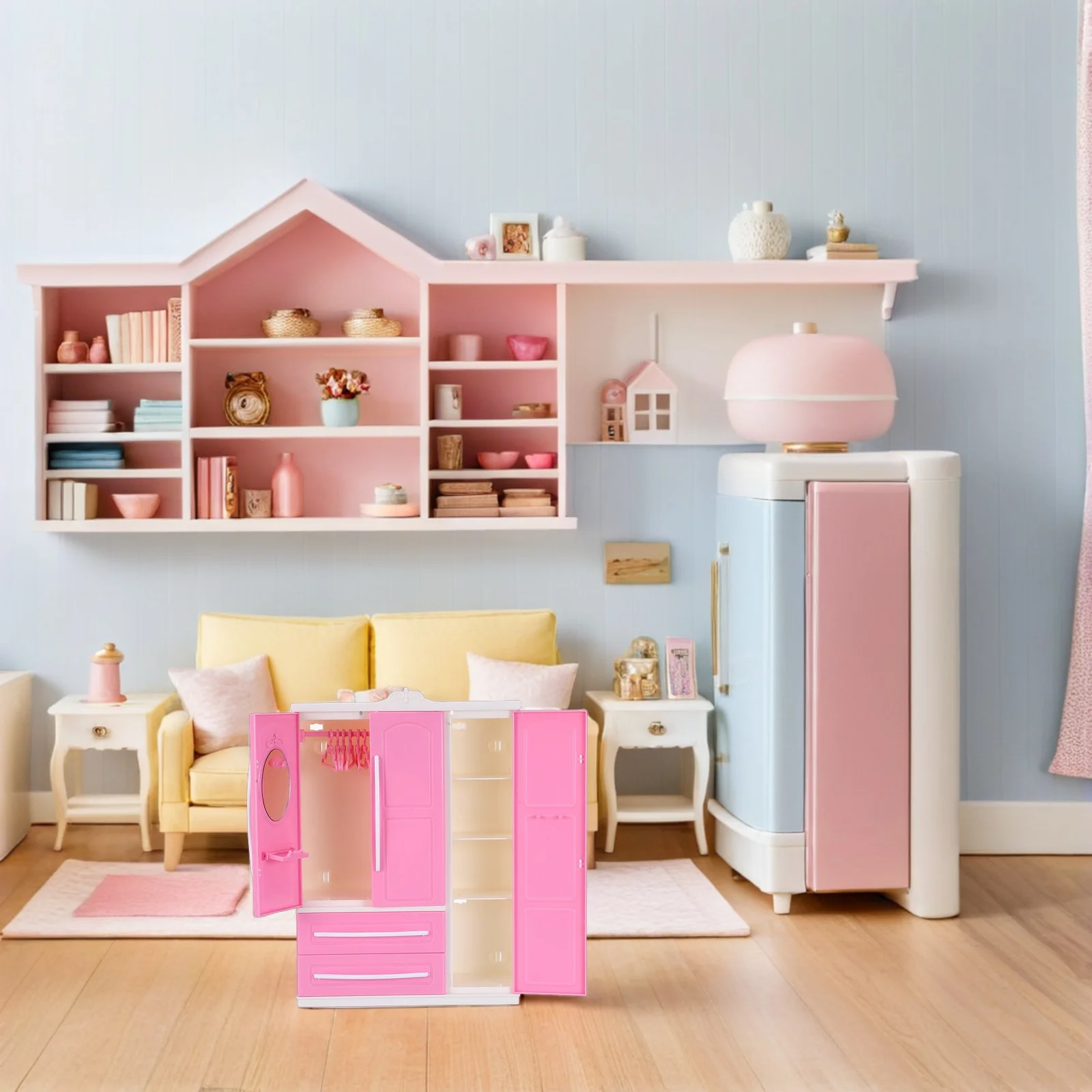 

Миниатюрный кукольный домик, шкаф, компактное хранилище для одежды, функциональные аксессуары, органайзер, миниатюрный ролевые игры