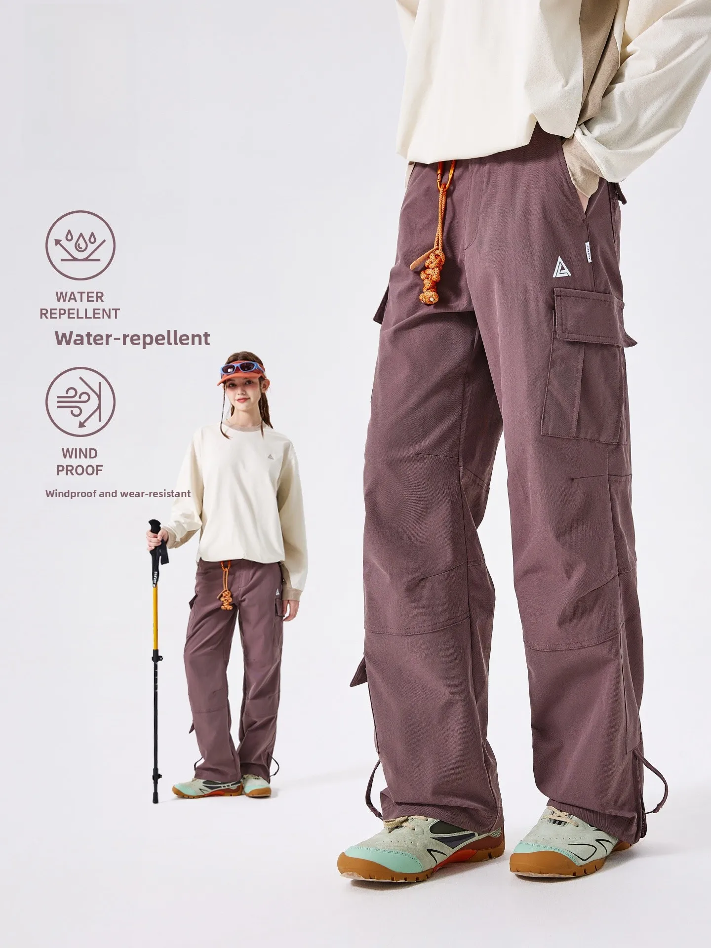 LAZY DAY Outdoor Waterproof Men's Hiking Trousers Windproof Wear Resistant Paratrooper Workwear Pants Functional Style Polyes...
