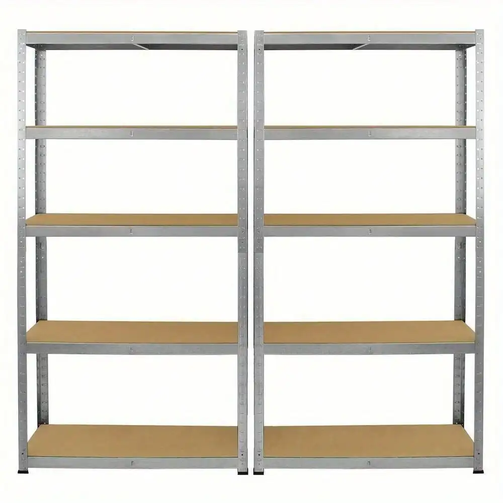 2pcs 5 Tier Shelf Garage Shelvin Unit Steel Rack Storage Oragnizer