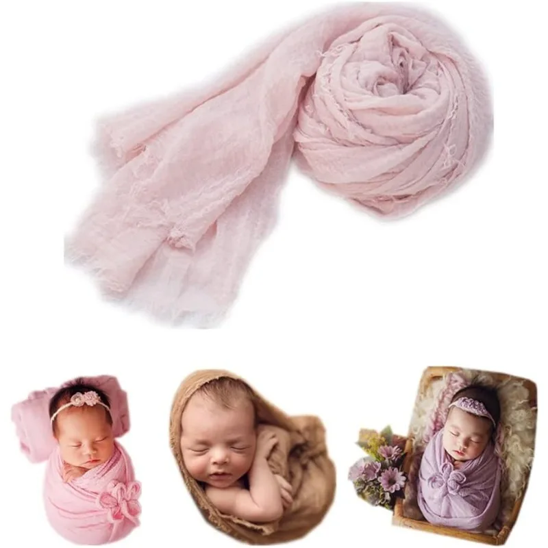 

Newborn Photo Swaddle - Ripple Pattern Blanket for Baby Boy &Girl Photoshoot Posing Essentials.Bubble-sheen wrapped blanket bebe