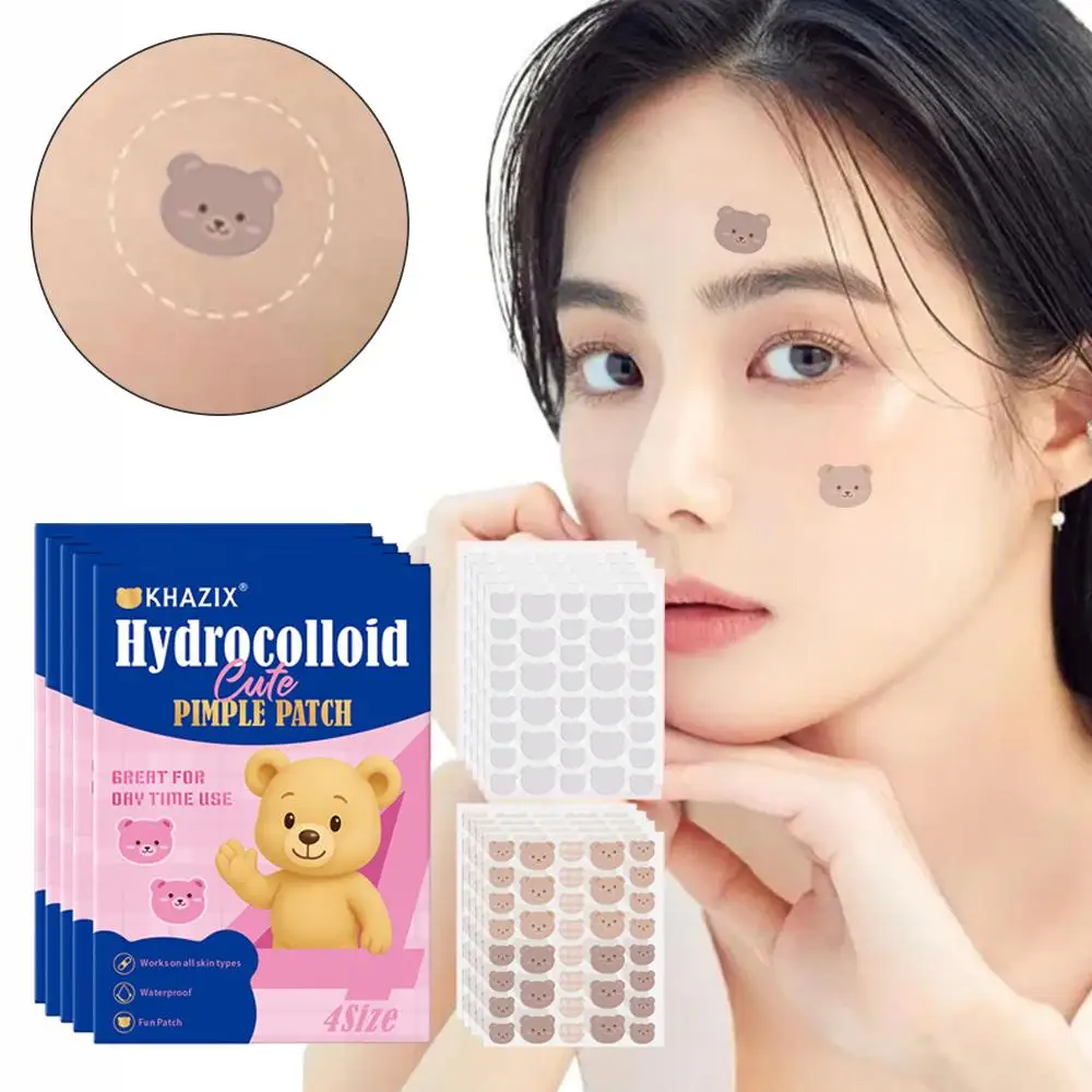 Parche bonito para el acné de oso, cuidado de la piel facial, parche para espinillas y acné, pegatinas para el cuidado de la piel, corrector de manchas, eliminación de belleza para acné, Maquillaje facial X1U6