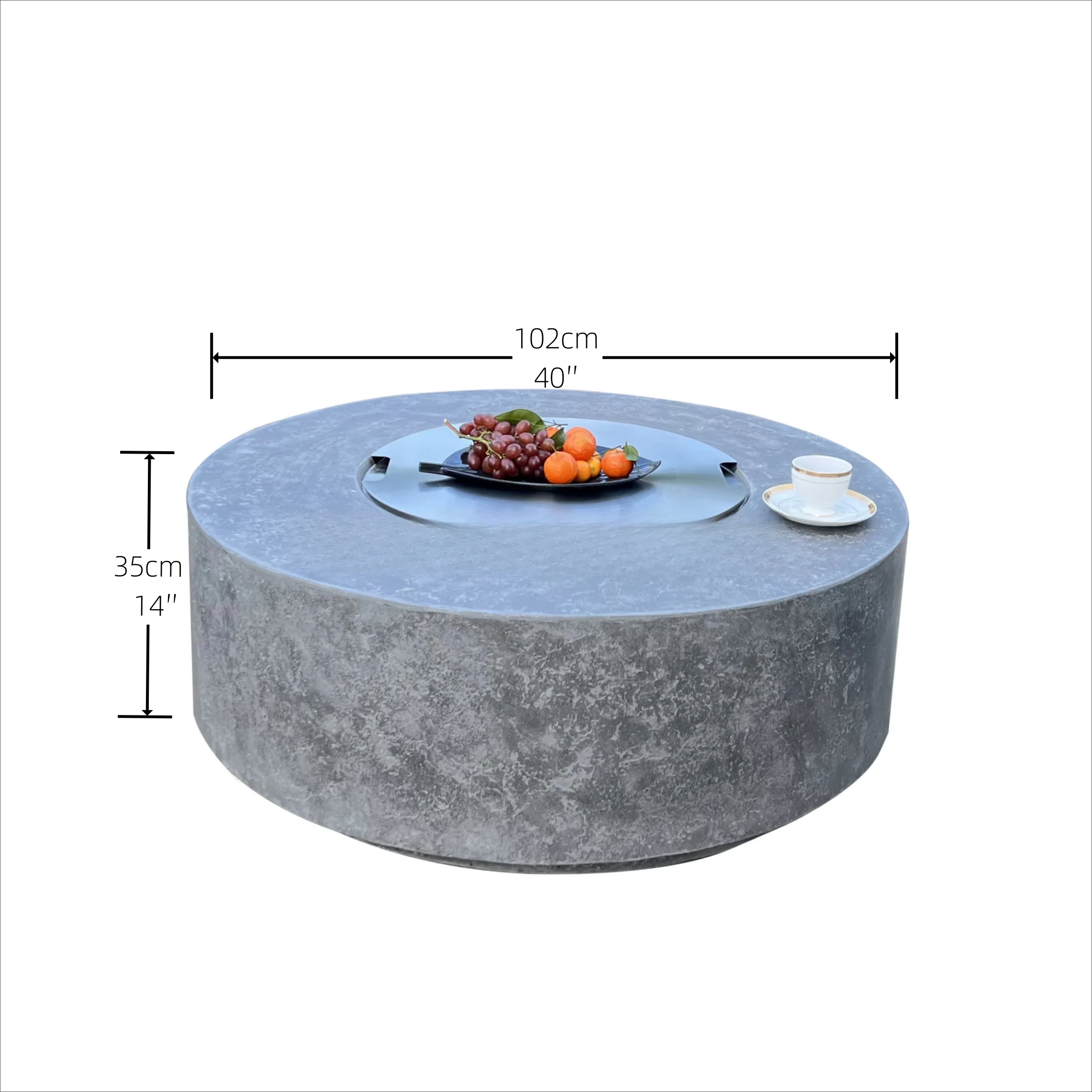 Modern Cast Iron round Fire Pit with Stainless Steel Smokeless for Indoor/Outdoor for Patio Camping