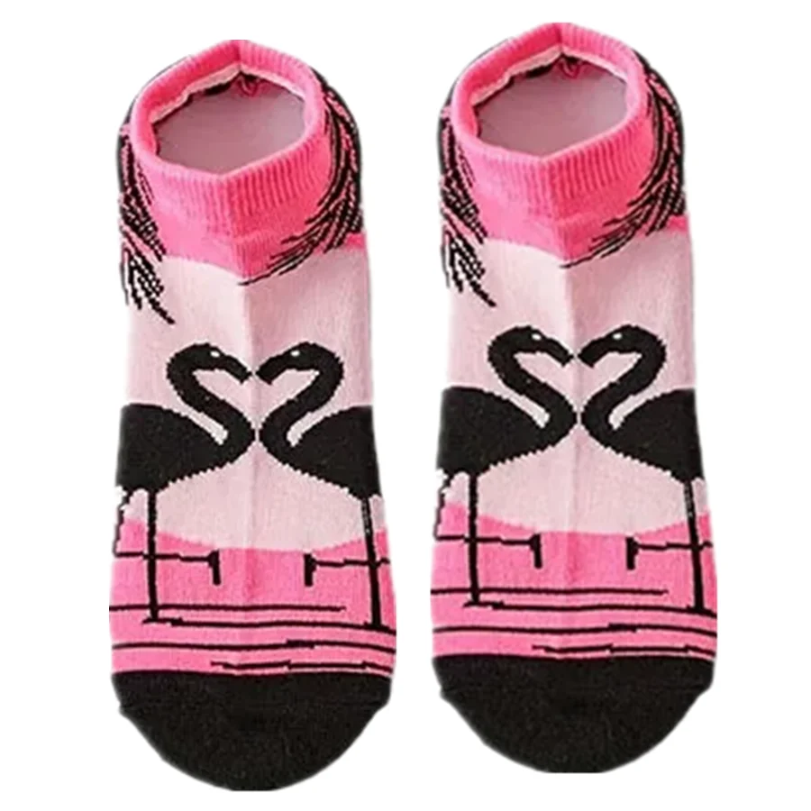 Flamingo Novelty Happy Men Women Crew Short Socks Street Style Designer Hip Hop Funny Socks for Basketball Skateboard