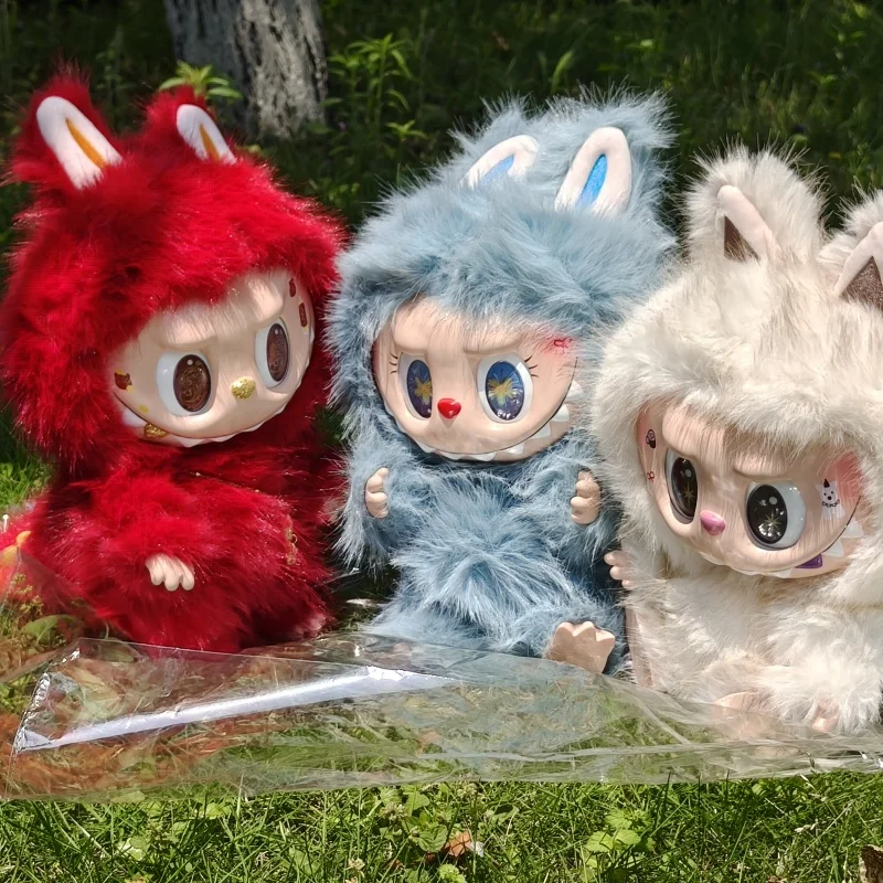 

New Labubu V3 Id White Cat Replica 38cm Zimomo Angel Red Blue Big Energy Ahead Creative Diy Figure Vinyl Doll Collecte Toy Gifts