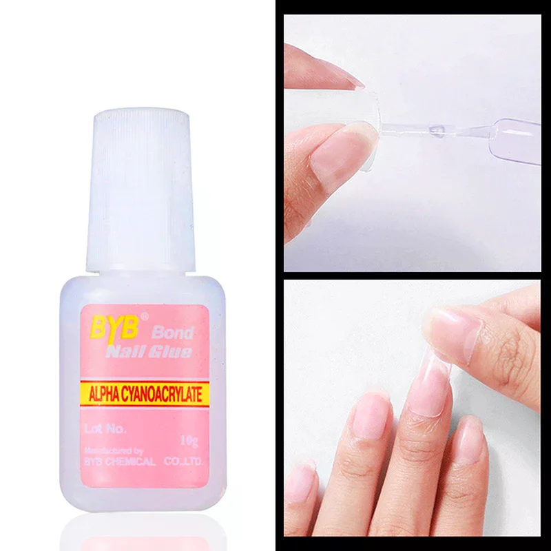 10g Nail Glue With Brush For Fake Nails Clear Strong Fast Drying Manicure False Nail Tips Tool