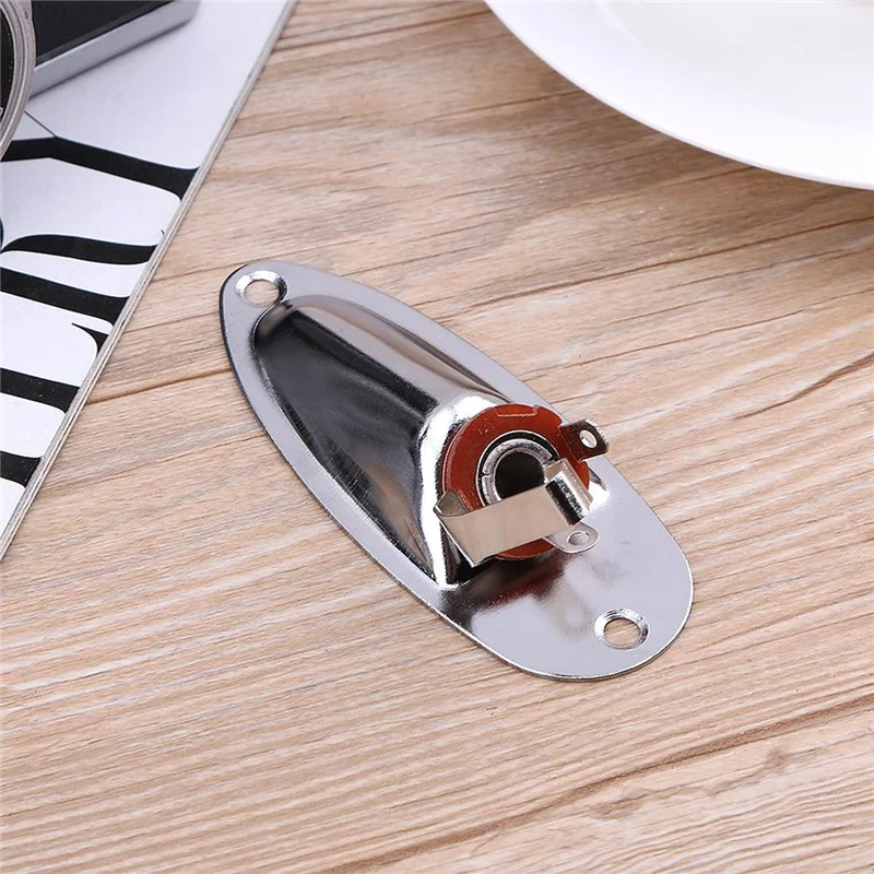 Electric Guitar Pickup Boat Style Output Jack Plate Socket Guitar Neck Plate Guitar String Clasp Accessories