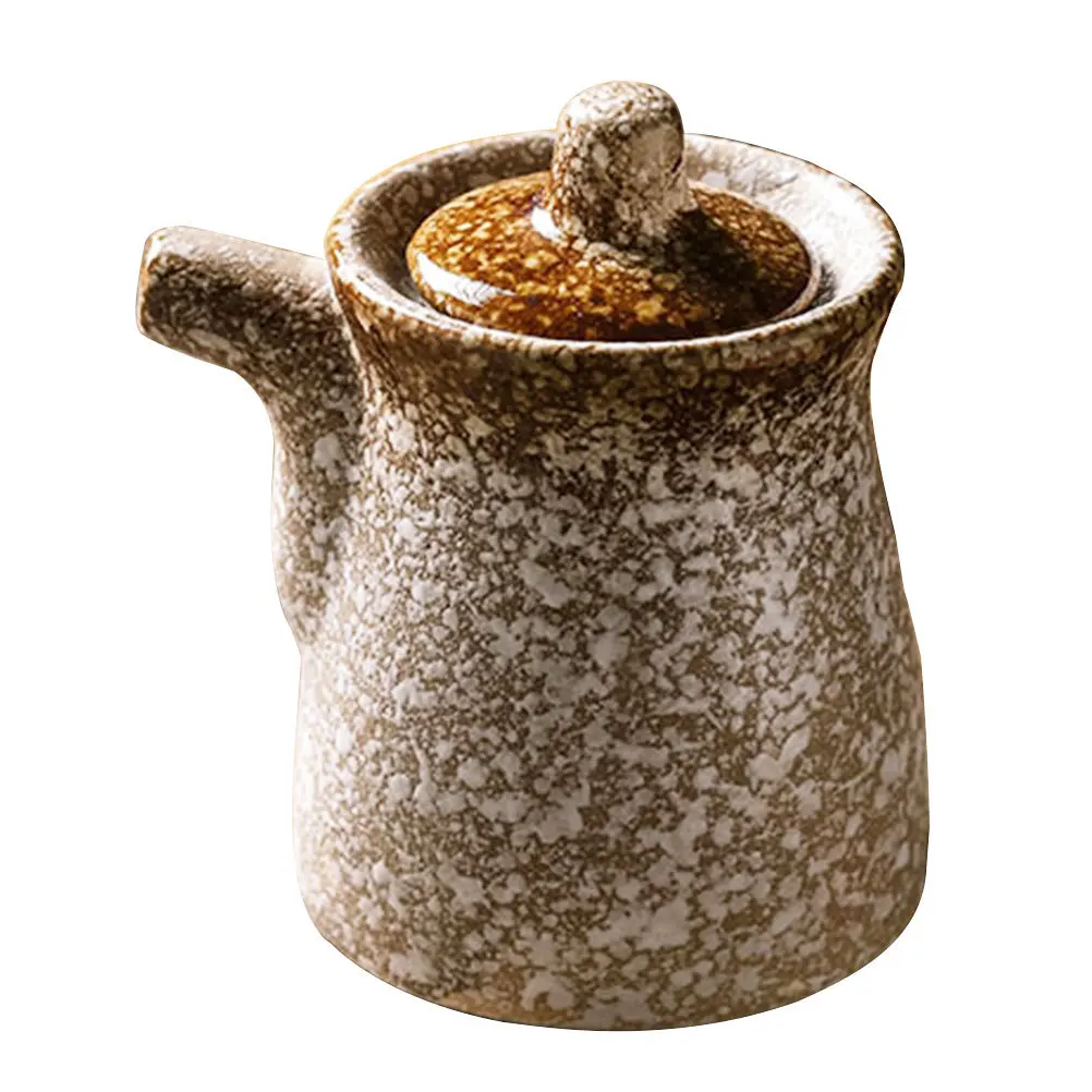 

Premium Ceramic Condiment Container Unique Lid Design Soy Sauce Vinegar Pot for Household Use Oil Dispenser Vinegar Pot