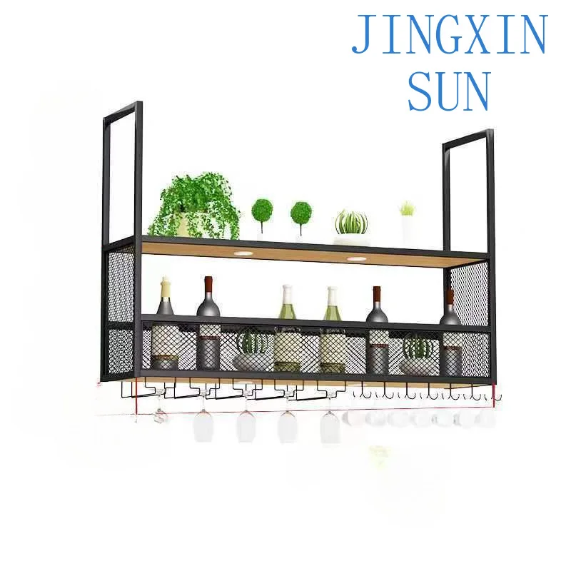 Wall-mounted wine rack Bar hanger Inverted glass rack Hanging wine cabinet Bar decorative storage rack