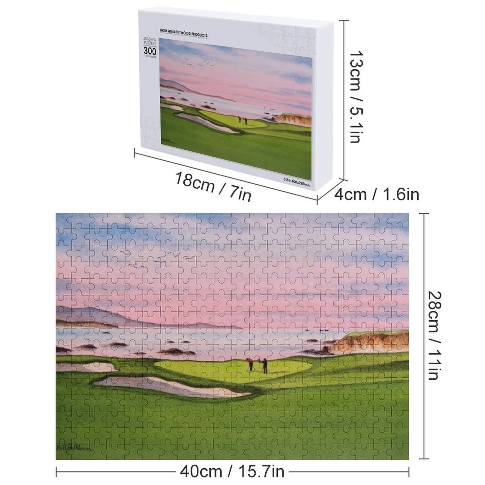 Puzzle z 8. otworem na placie Pebble Beach, spersonalizowane zabawki, niestandardowe zabawki dla dzieci, puzzle ze zwierzętami