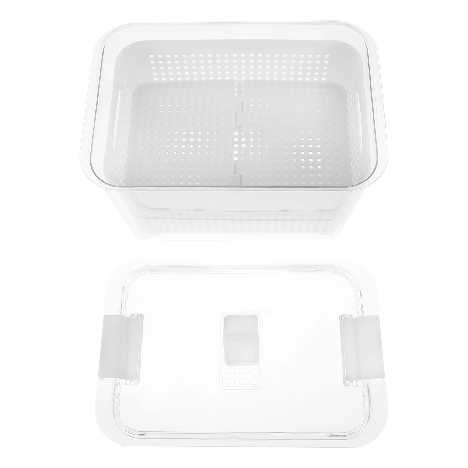 

High Quality PET PP Sealed Crisper Storage Container for Fruits Vegetables Meat Design Air Breathable