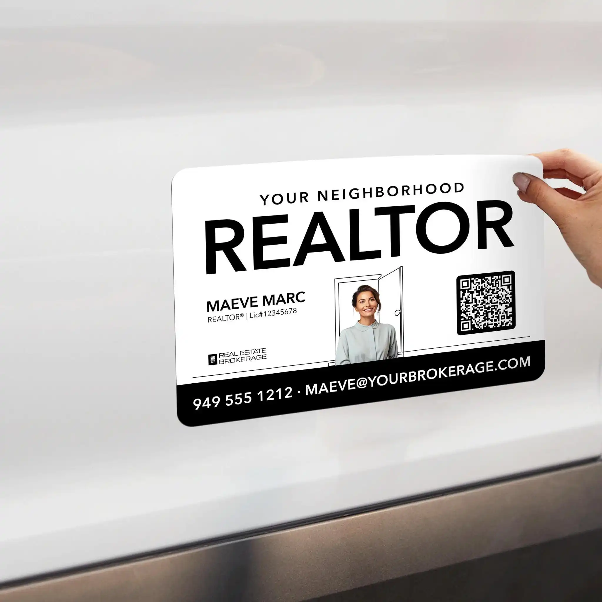 Custom Realtor Car Magnet Personalized  Magnetic Decal With QR Code Photo Contact Info Car Door Advertising Magnet Sticker