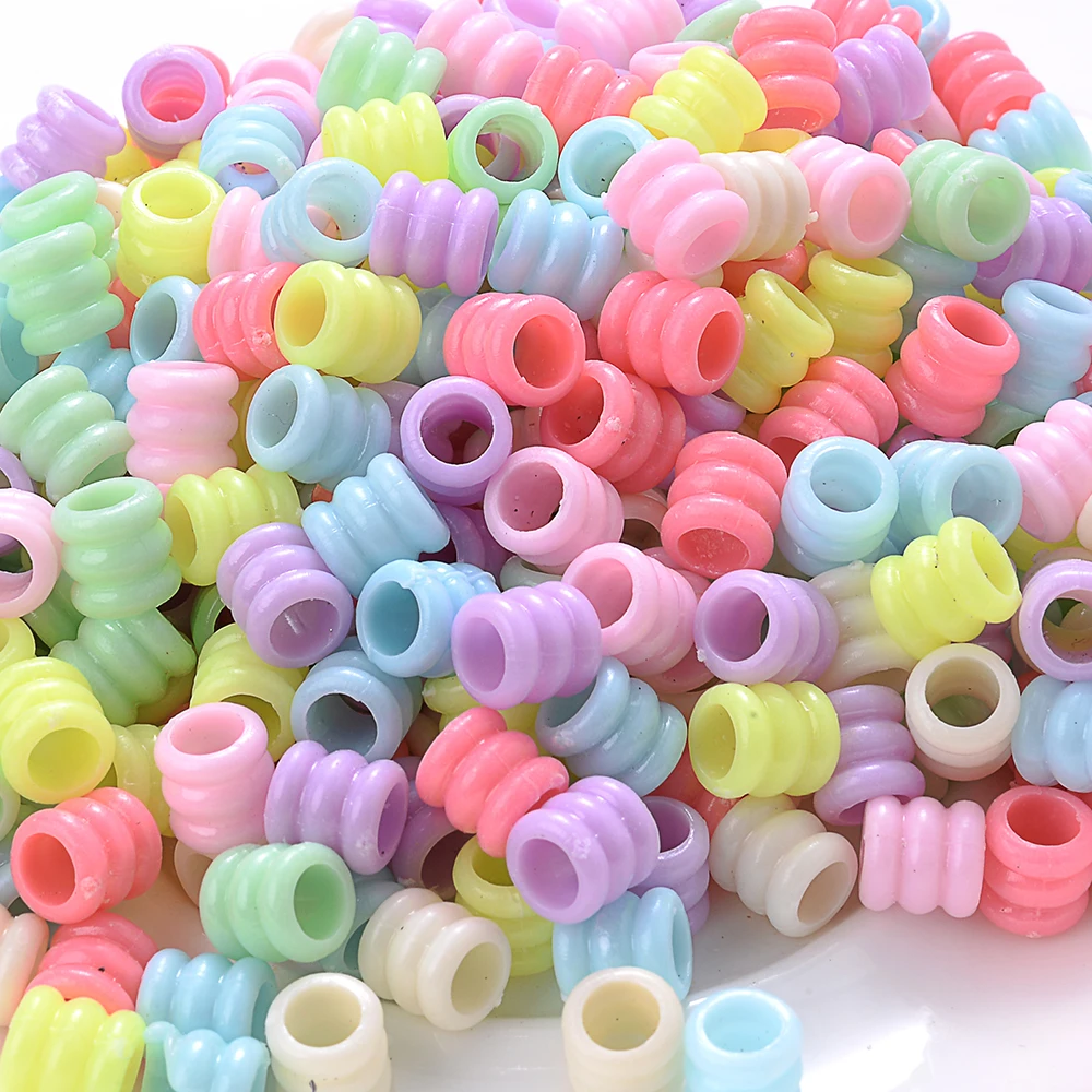 iYOE 300 stks Mix Buis Acryl Kralen Groot Gat Plastic Spacer Kralen Voor DIY Sieraden Maken Armband Ketting Handgemaakte Sleutelhanger