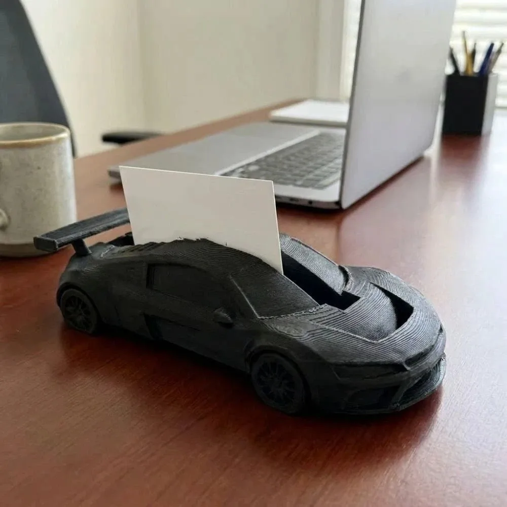 3D Printing Sports Car Business Card Holder Plastic Realistic Business Card Storage Box Auto-Themed Novelty Desktop Storage Rack